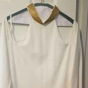 💫Like new Bebe fully lined pencil white dress💫